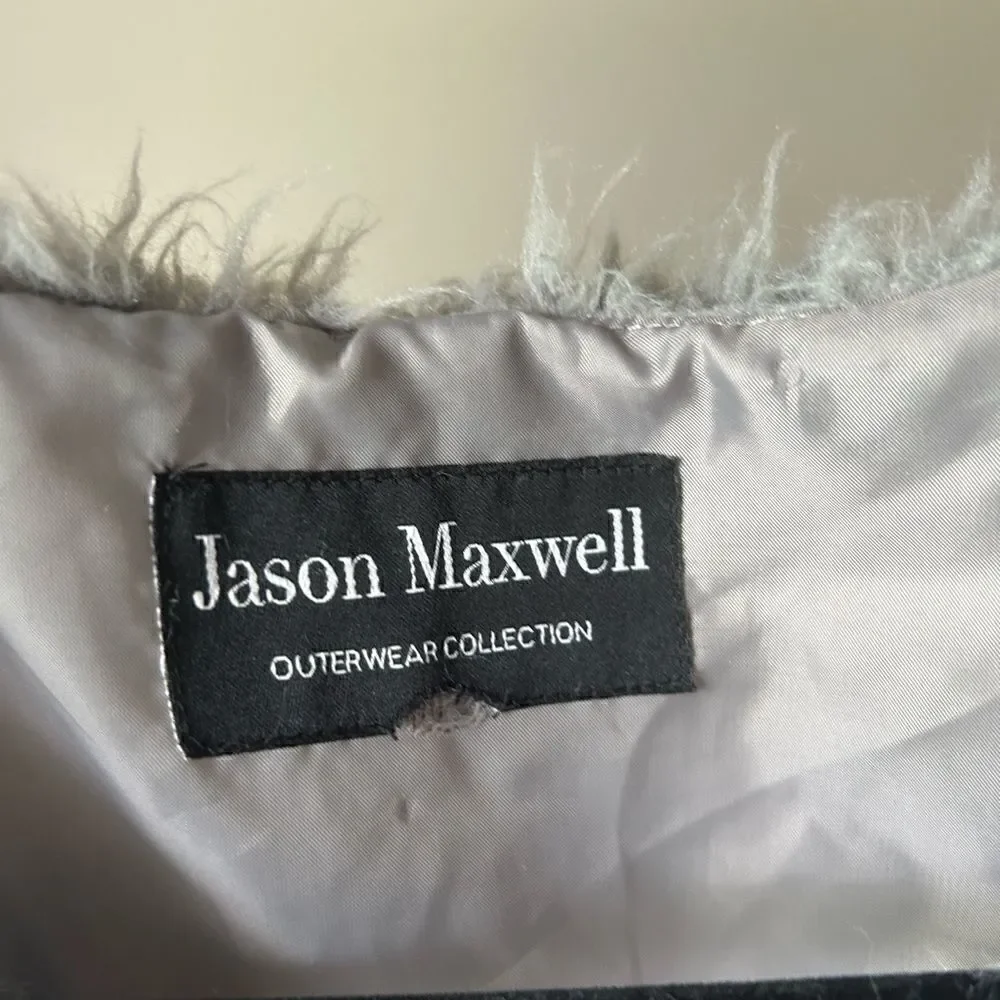 Jason Maxwell Outerwear Collection Womens Gray Faux Fur Cardigan Vest Size Large